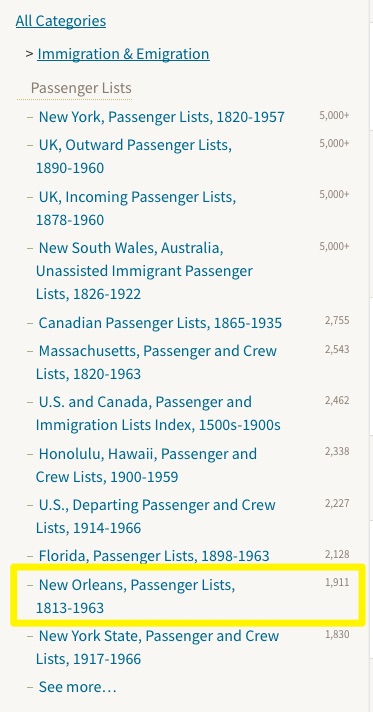 Filter Results at Ancestry.com