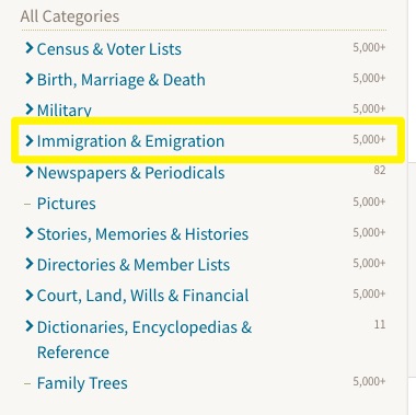 Filter Results at Ancestry.com