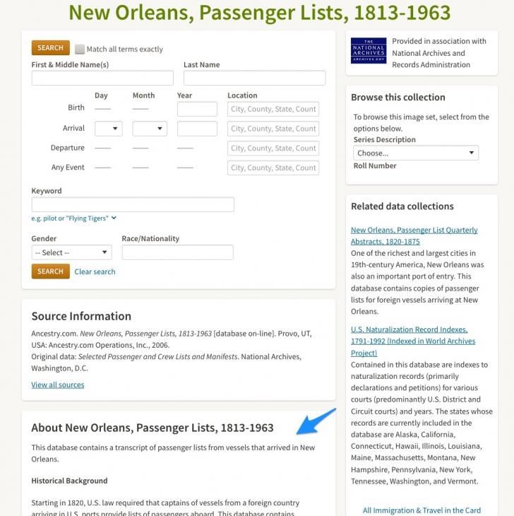 Learn about the Ancestry collection before searching