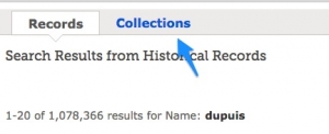 Collections Tab on FamilySearch