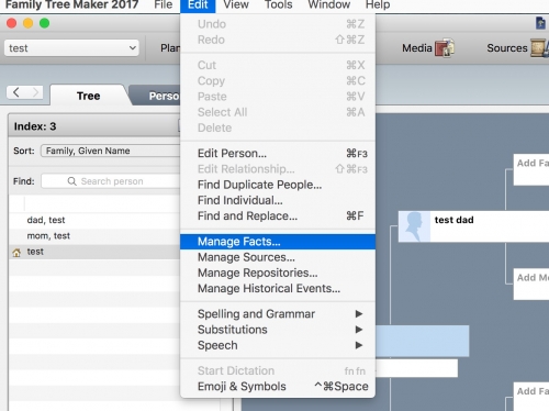 How to manage facts in Family Tree Maker (FTM)