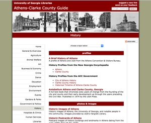 Athens/Clarke County, Georgia history