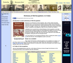 Dictionary of Old Occupations