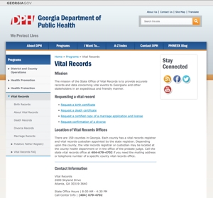 Ordering Georgia Vital Records