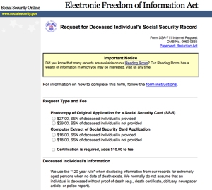 Ordering Social Security Records for Genealogy